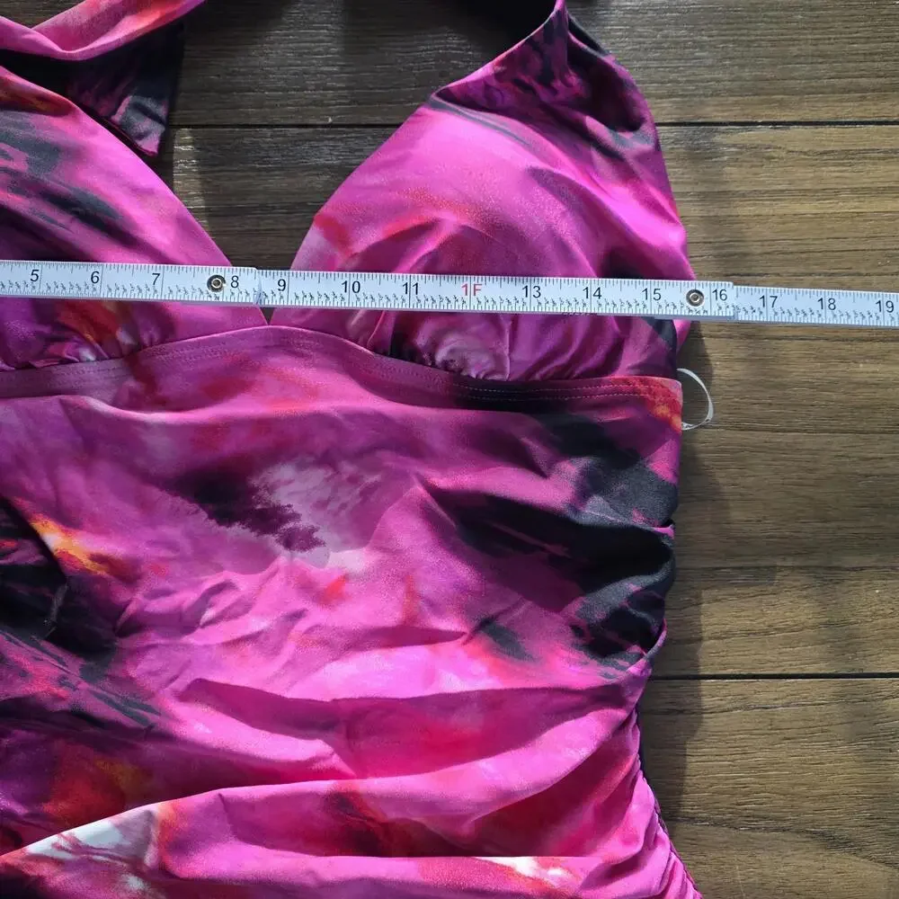 DKNY Trangle Halter-Style One-Piece Swimsuit Women's Size XL NWT